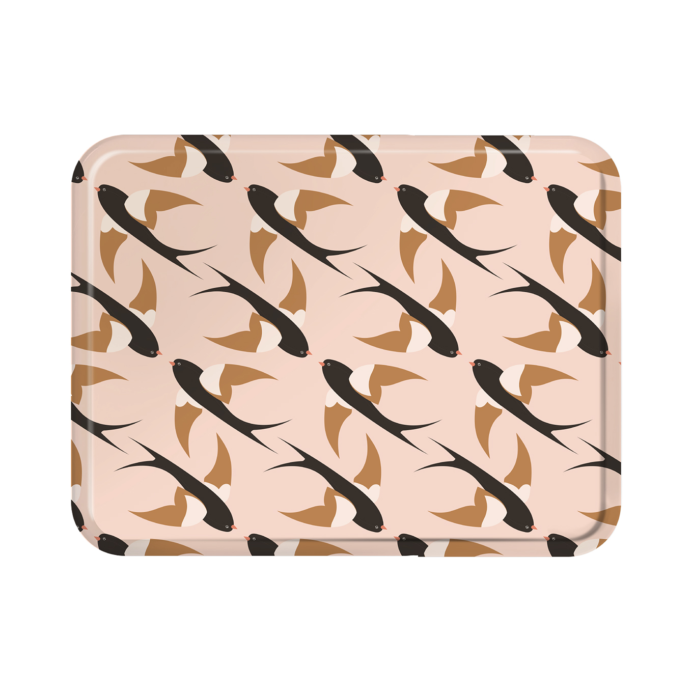Grand plateau rectangulaire en bois hirondelles 43x33 cm Grand plateau rectangulaire en bois hirondelles 43x33 cm