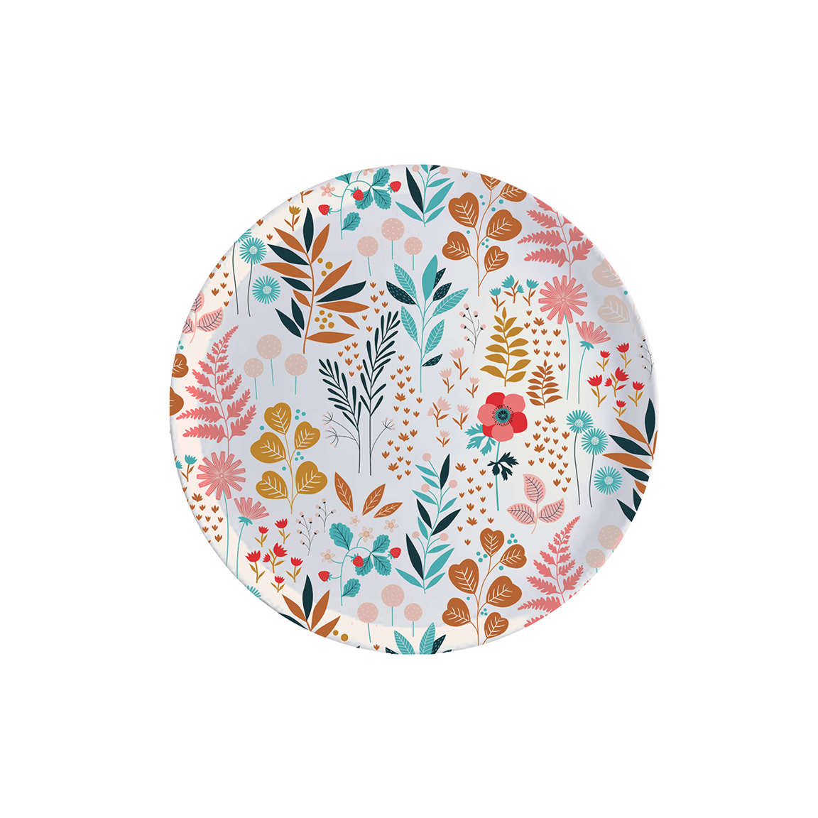 Grand plateau rond en bois mon herbier 45 cm (photo) Grand plateau rond en bois mon herbier 45 cm