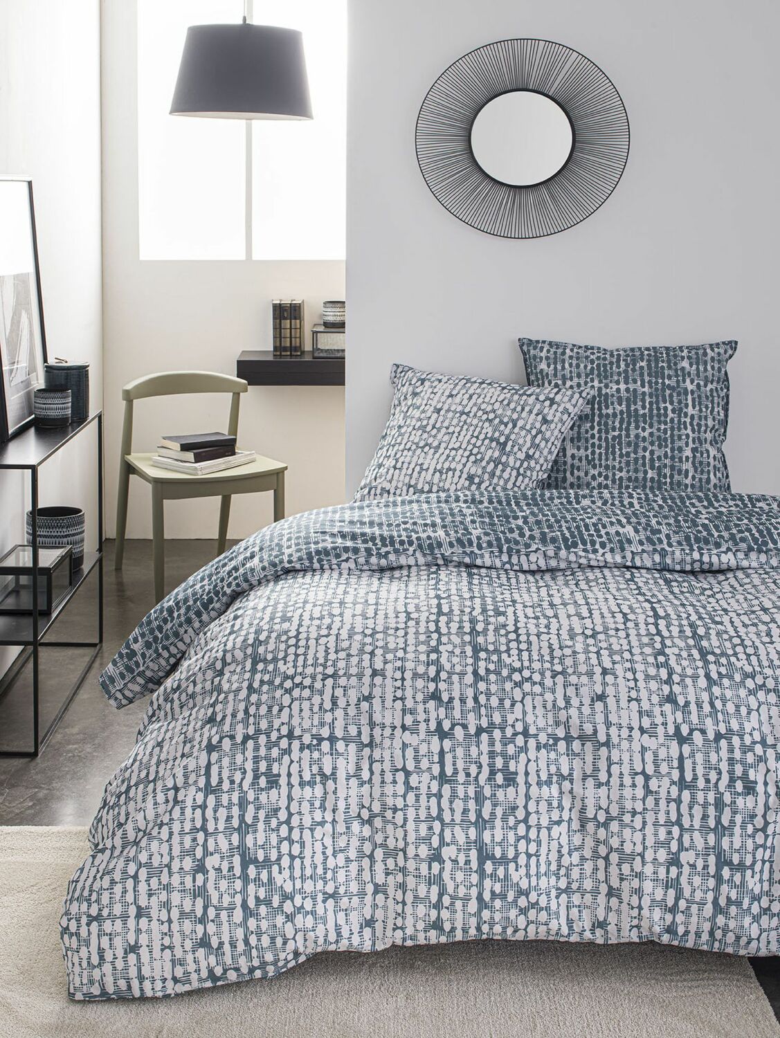 Parure housse de couette coton bleu 240x260 cm Parure housse de couette coton bleu 240x260 cm