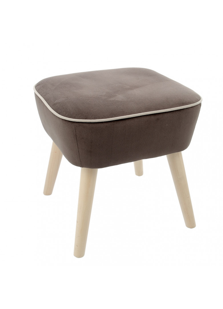 Pouf en velours taupe H40cm Pouf en velours taupe H40cm