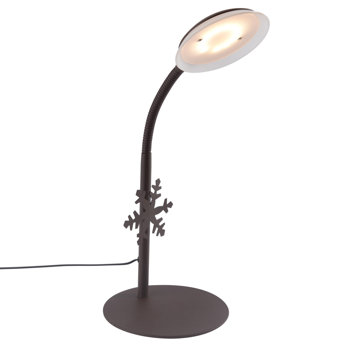 Lampe flexible led flocon métal brun H47cm Lampe flexible led flocon métal brun H47cm