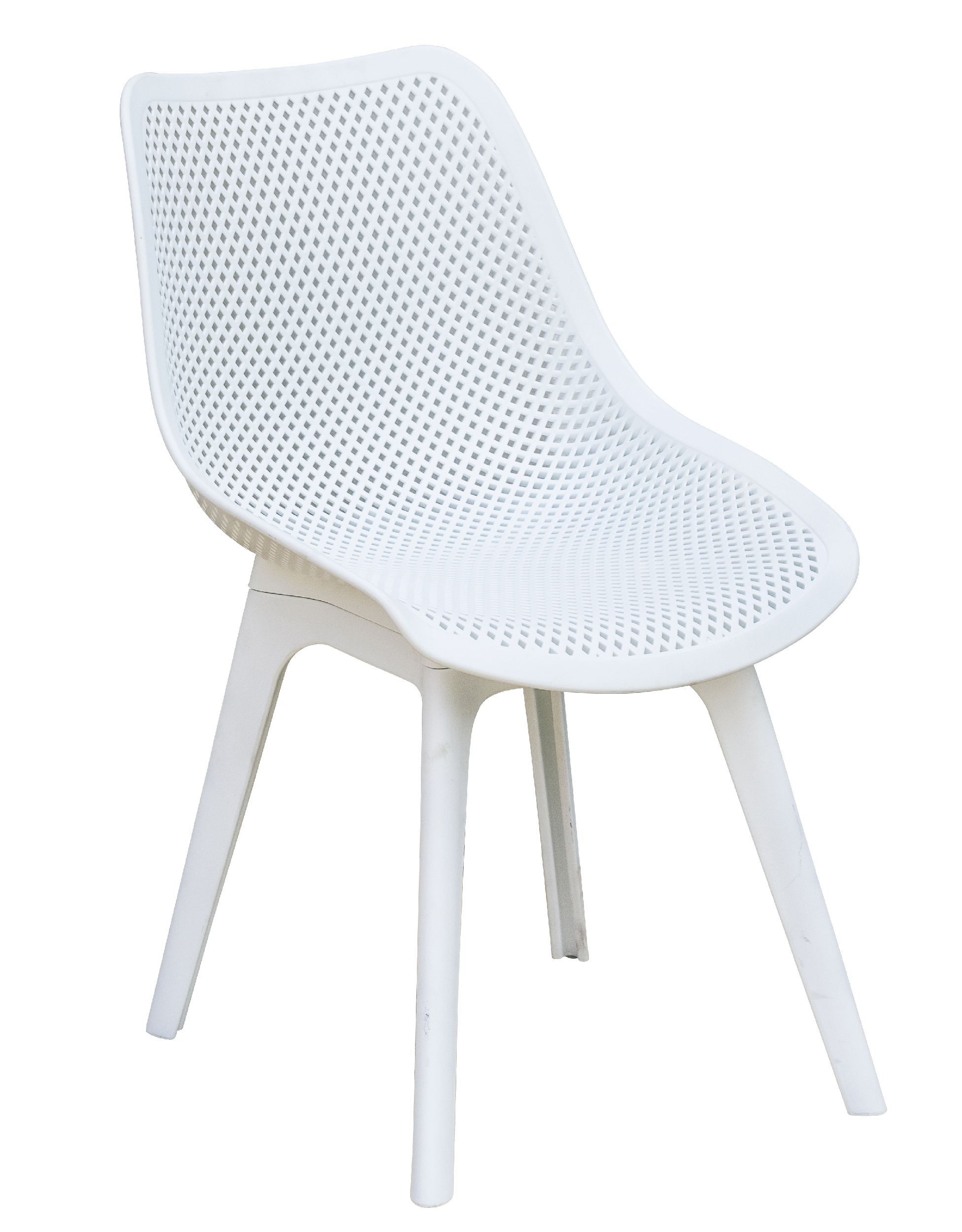 Chaise de jardin en PVC perforé blanc (photo) Chaise de jardin en PVC perforé blanc