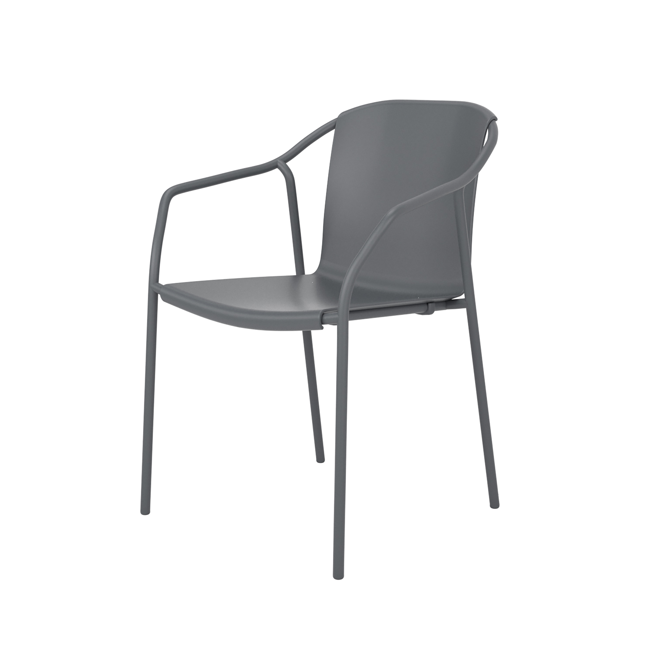 fauteuil de jardin en aluminium laqué et polypropylène gris