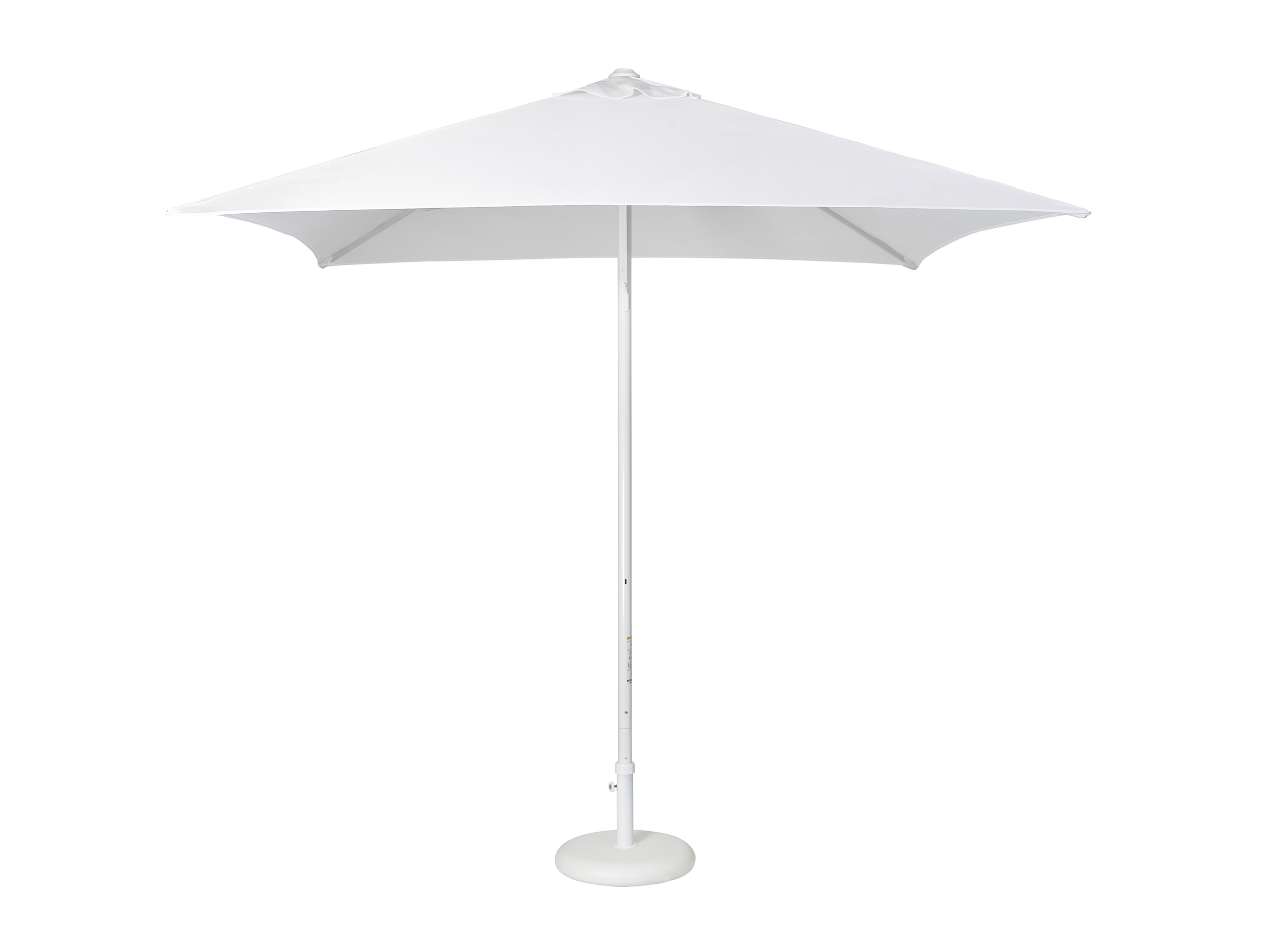 Parasol en aluminium laqué et toile PURETI® blanche (photo) Parasol en aluminium laqué et toile PURETI® blanche