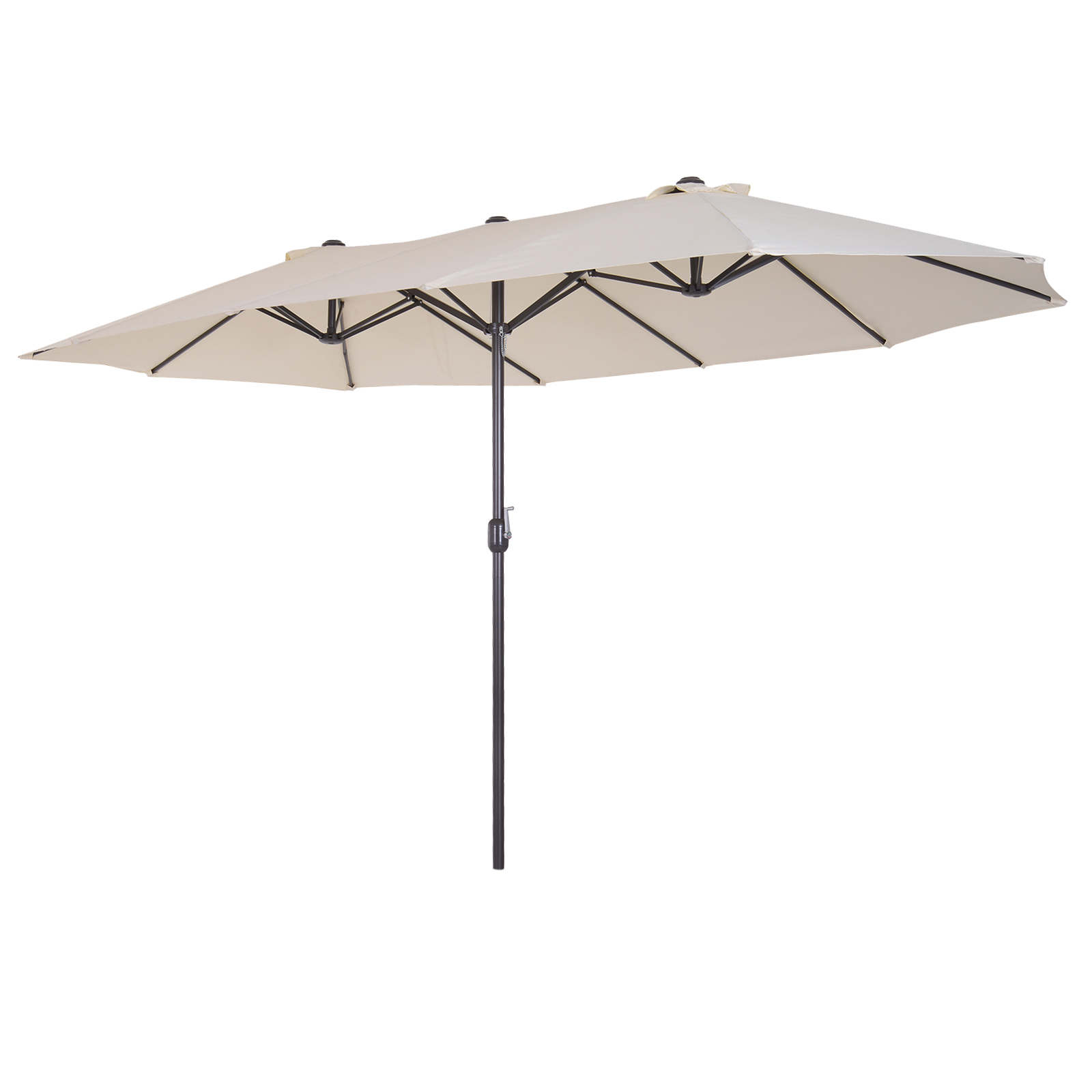 Grand parasol acier polyester haute densité crème