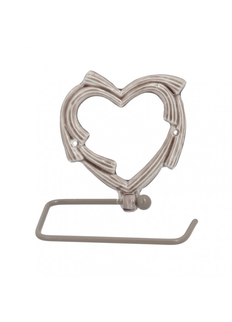 Porte papier wc coeur nacré gris Porte papier wc coeur nacré gris