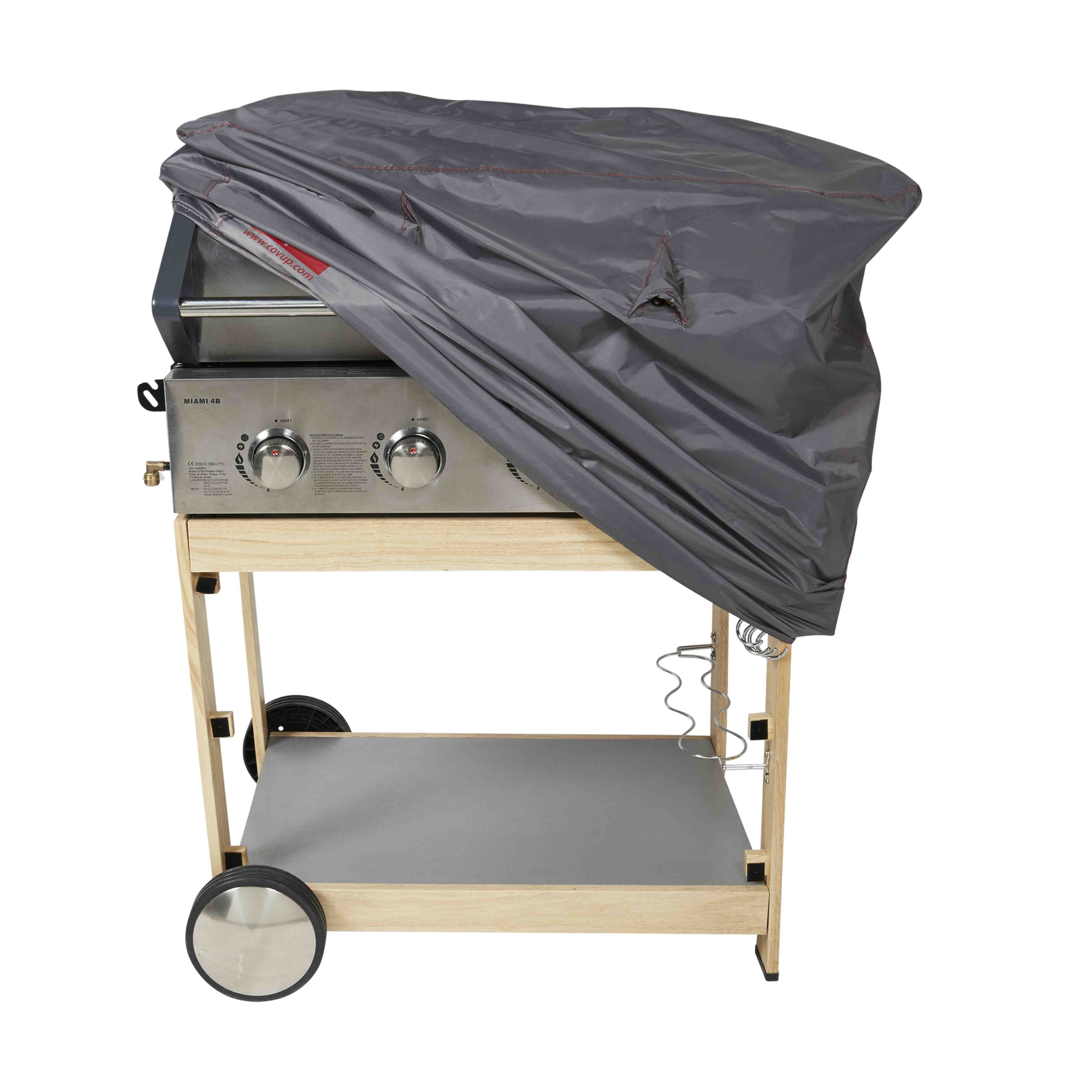 Housse de protection barbecue L en polyester gris (photo) Housse de protection barbecue L en polyester gris