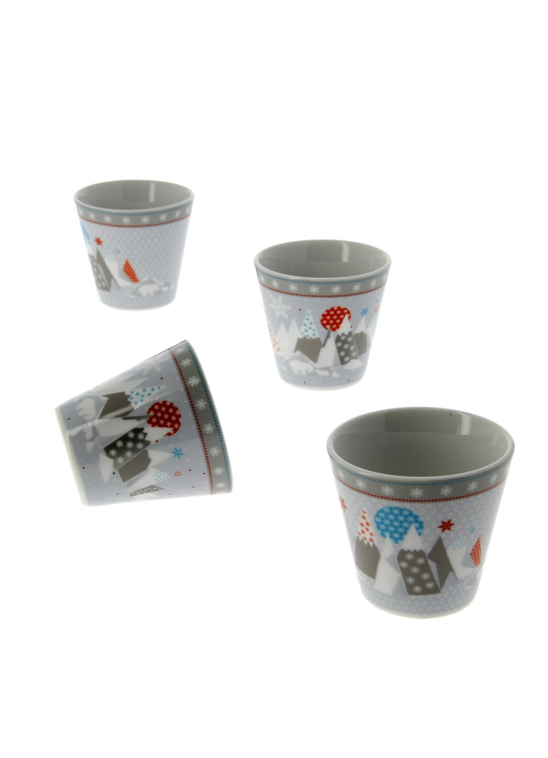 Set 4 mini mugs en porcelaine Set 4 mini mugs en porcelaine