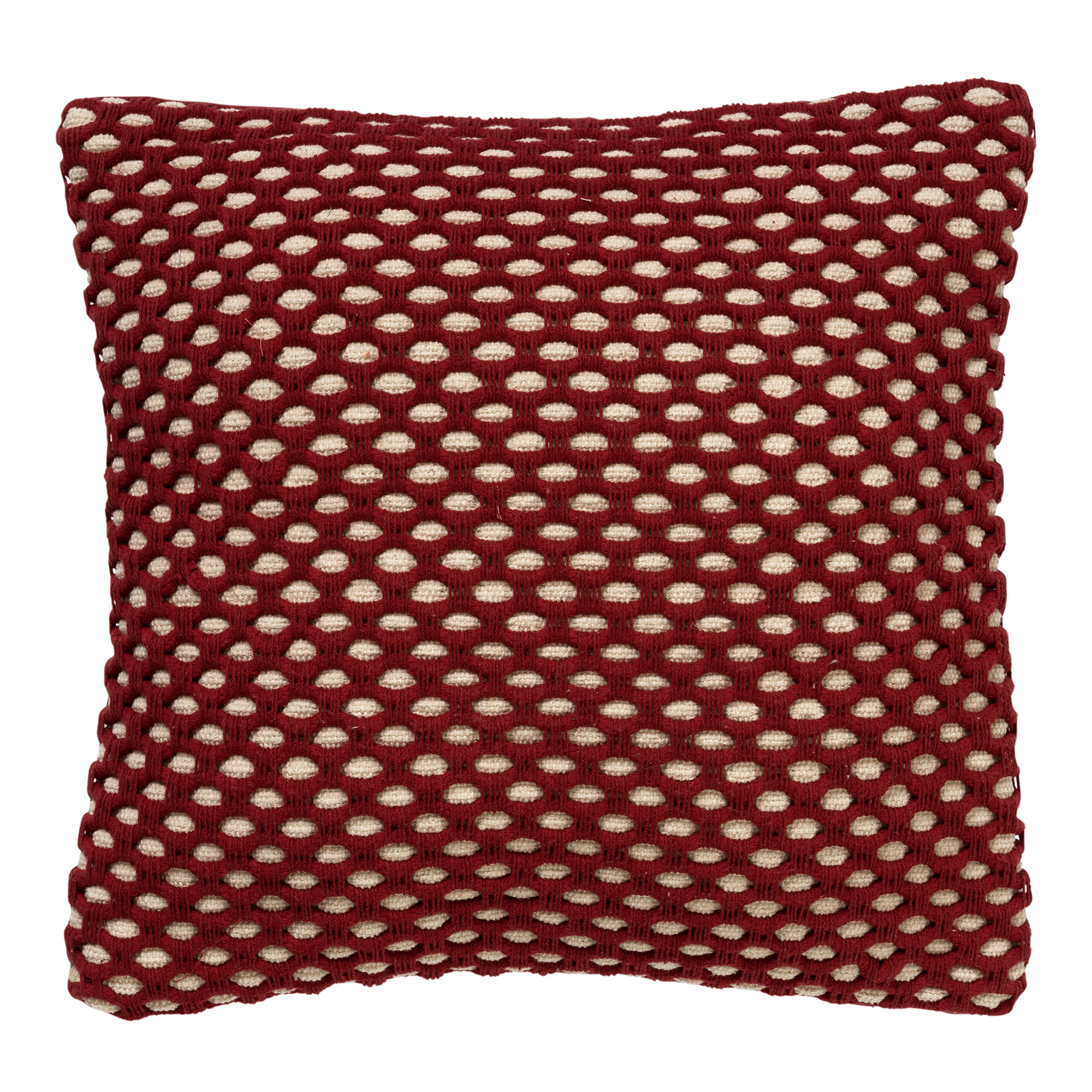 Coussin d'extérieur rouge 45x45 cm avec un motif à carreaux