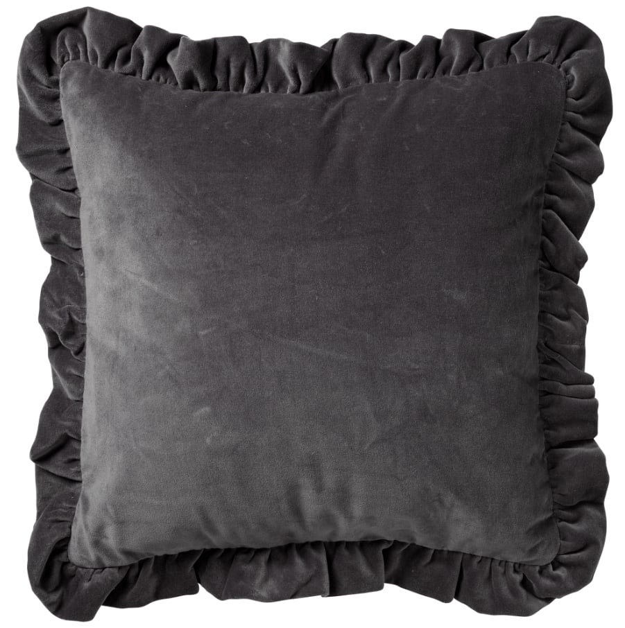 coussin en velours Anthracite 45x45 (photo) coussin en velours Anthracite 45x45