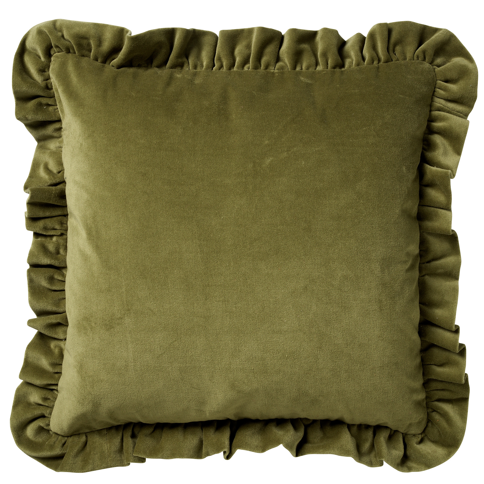 Coussin - vert en velours 45x45 cm uni