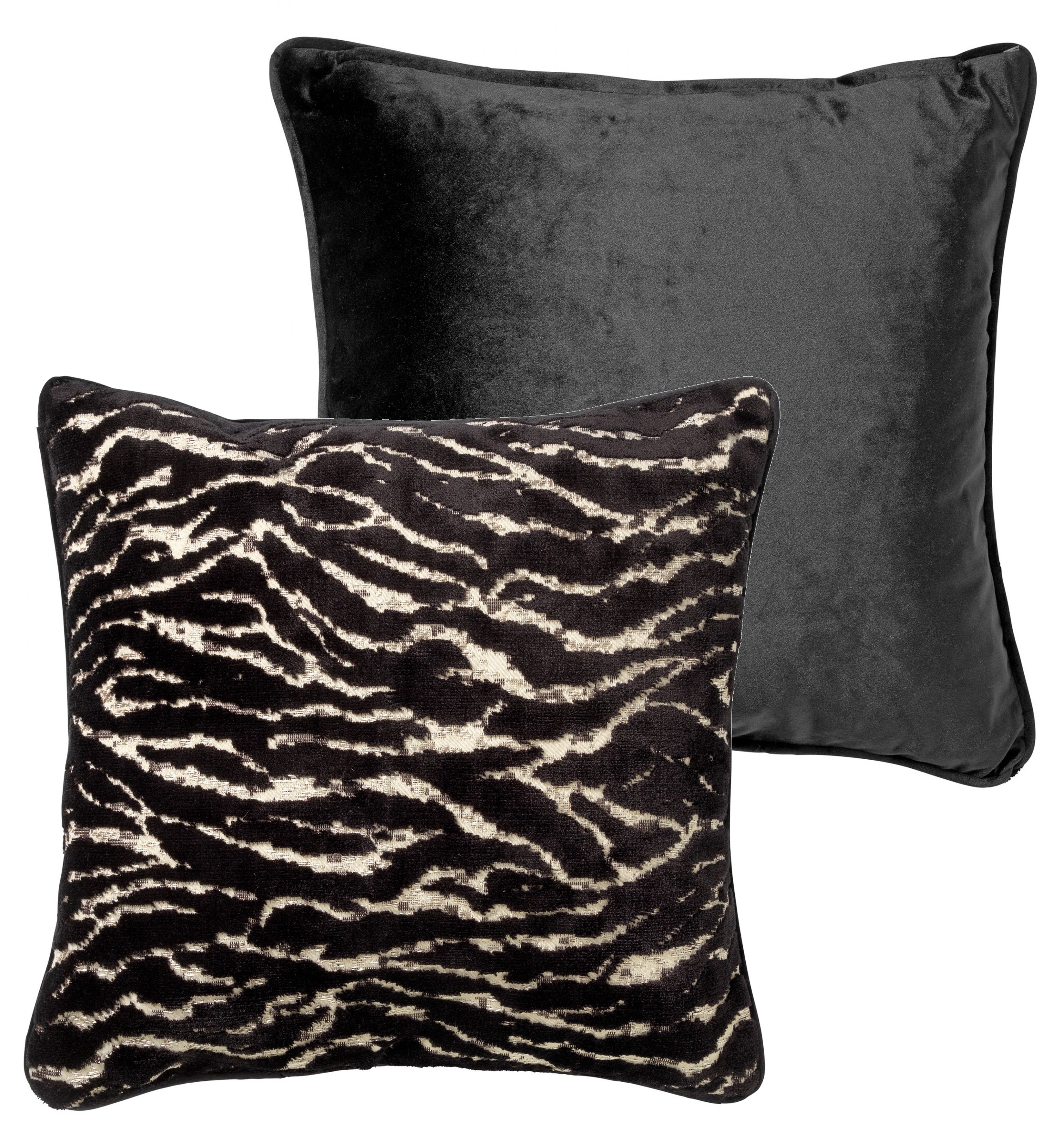 coussin en velours Noir 45x45 (photo) coussin en velours Noir 45x45