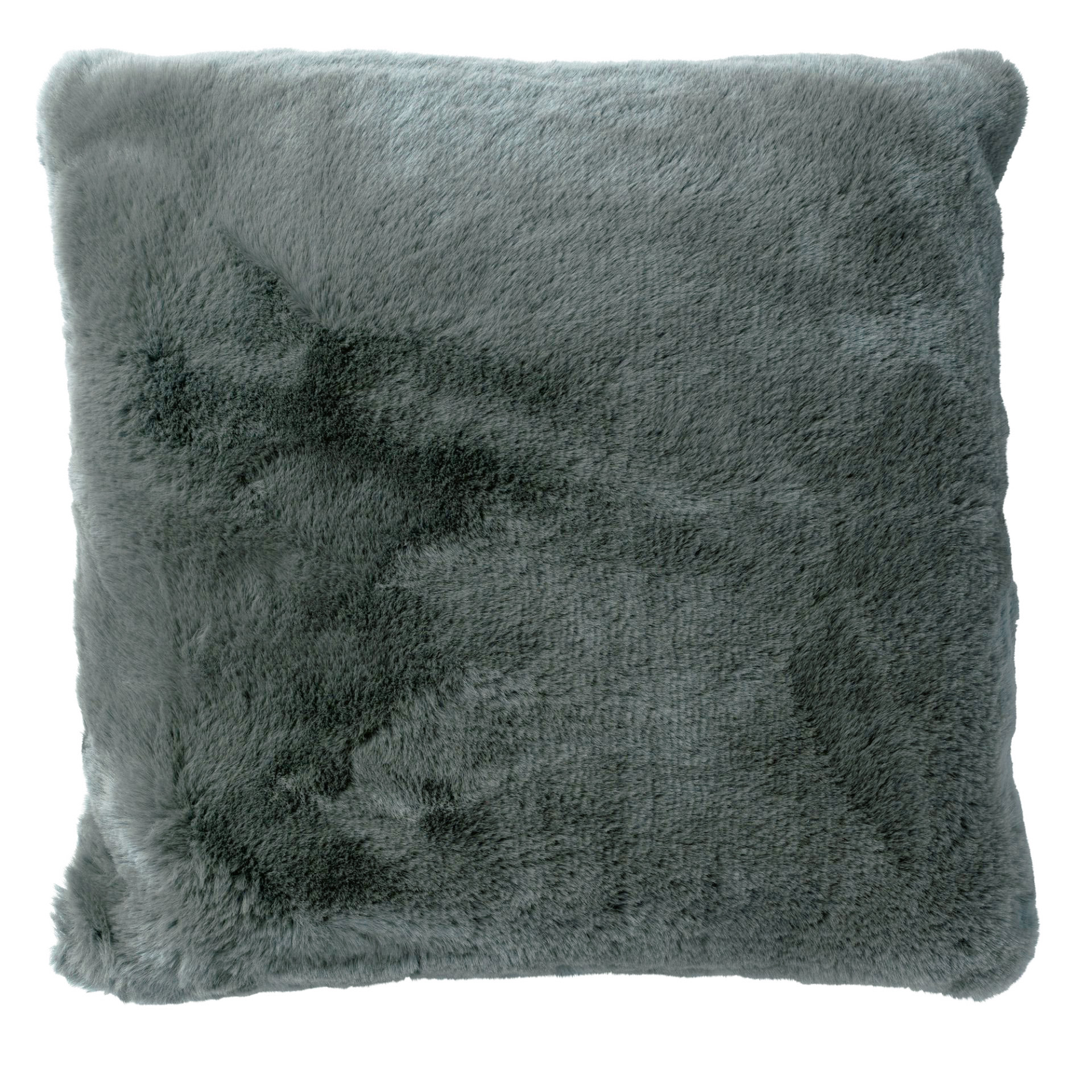 Coussin - gris fausse fourrure 45x45 cm uni