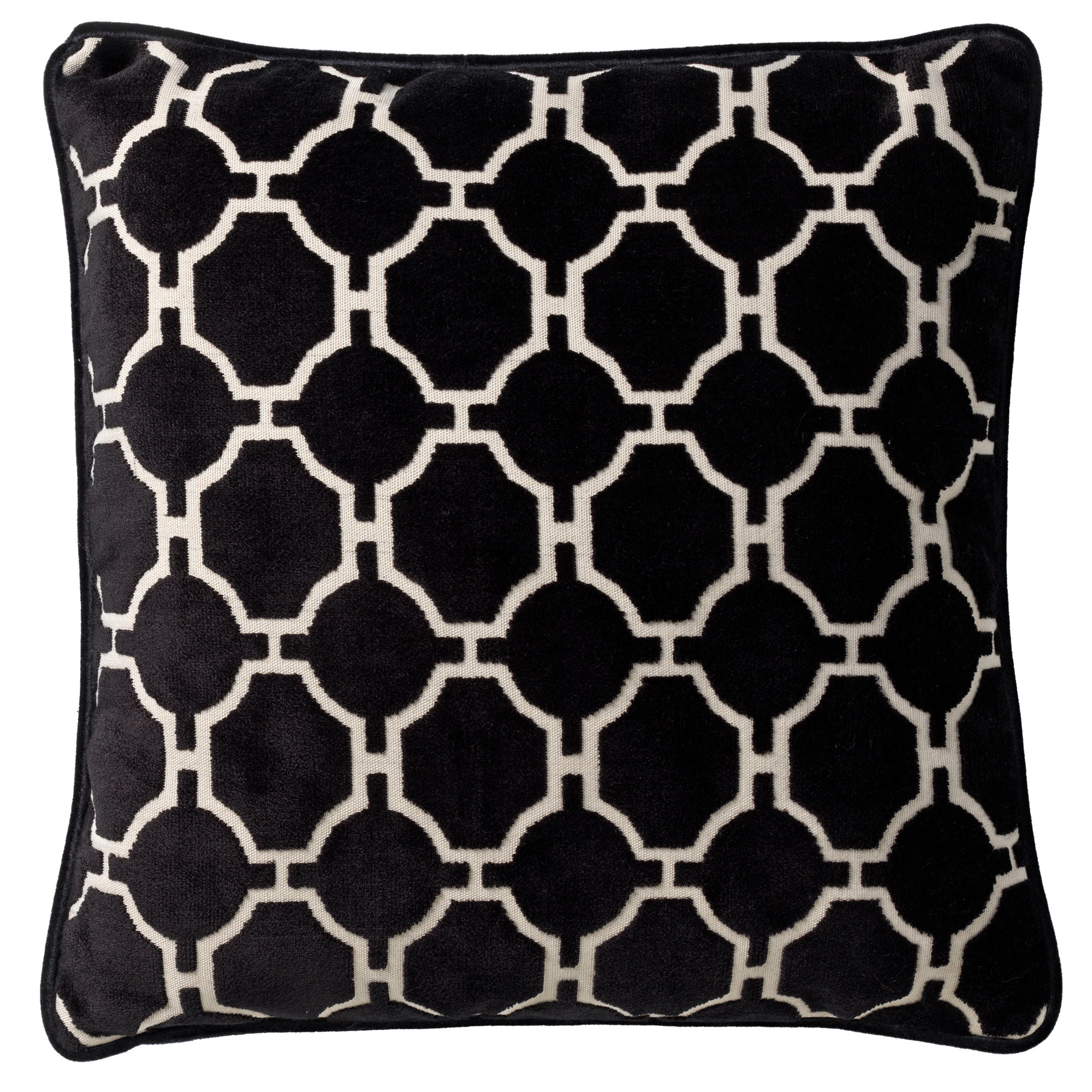 coussin en velours Noir 45x45 (photo) coussin en velours Noir 45x45