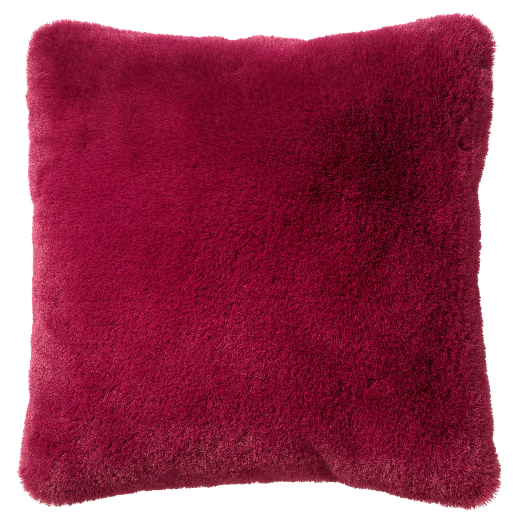 coussin imitation fourrure Prune rouge 45x45 (photo) coussin imitation fourrure Prune rouge 45x45