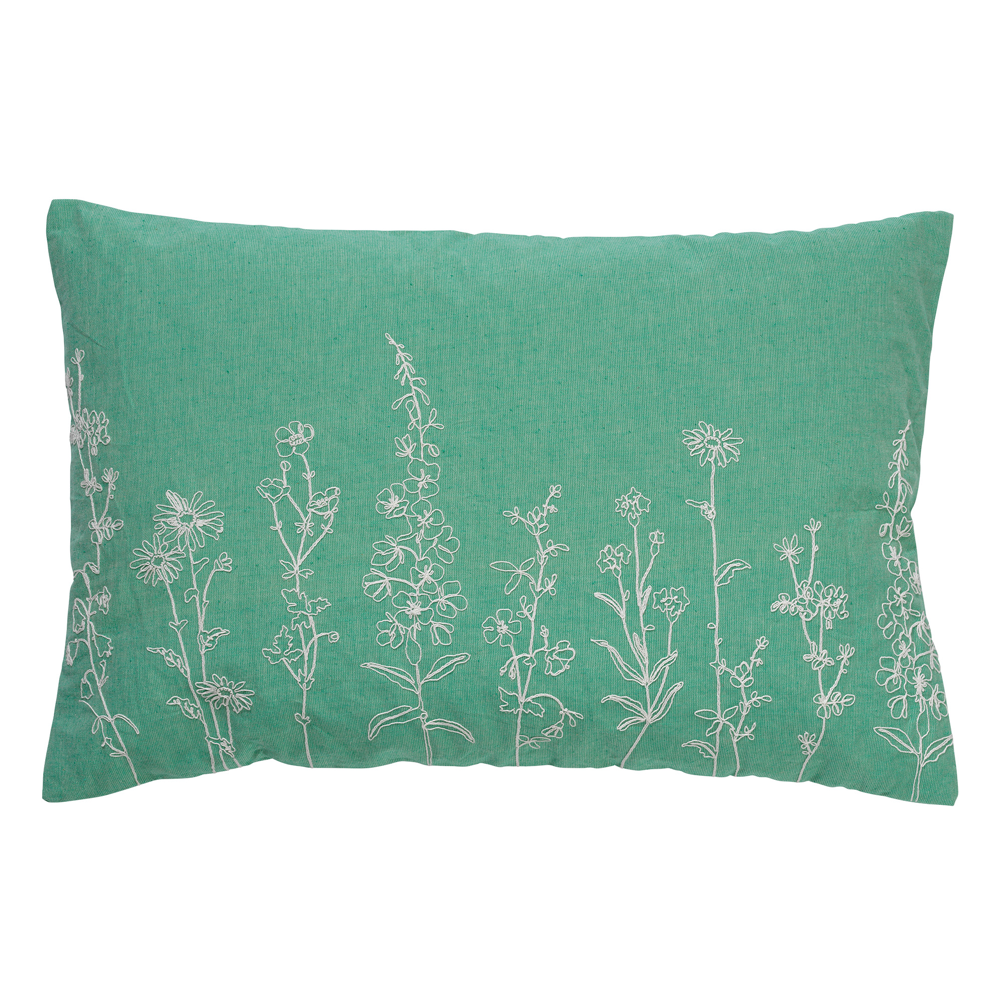 Coussin - vert en coton 40x60 cm avec motif fleuri