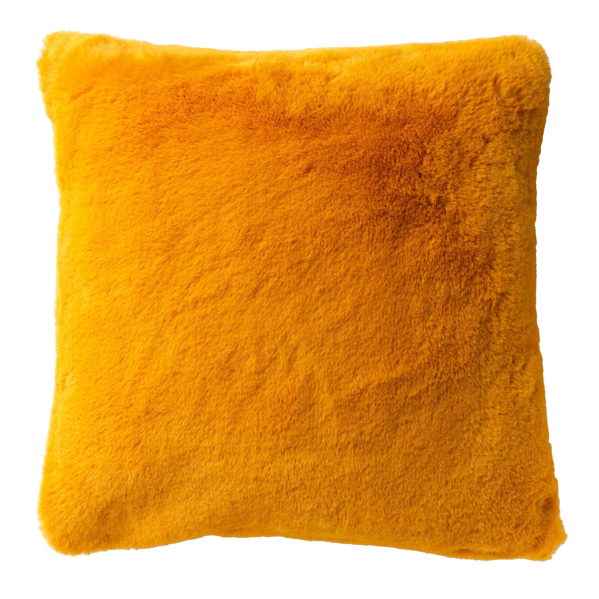 coussin imitation fourrure Jaune moutarde 45x45 (photo) coussin imitation fourrure Jaune moutarde 45x45