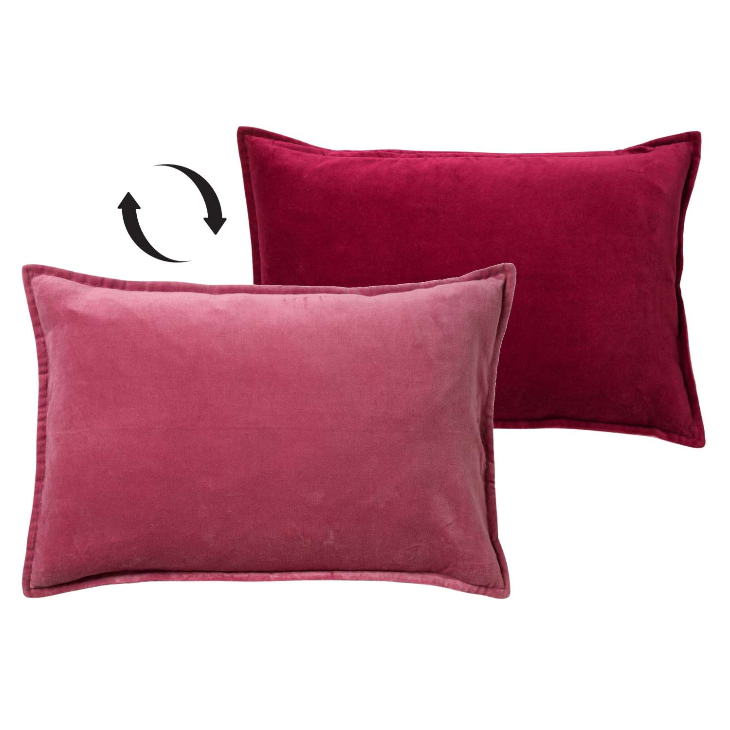 Housse de coussin en velours avec deux couleurs Prune rouge 40x60 (photo) Housse de coussin en velours avec deux couleurs Prune rouge 40x60