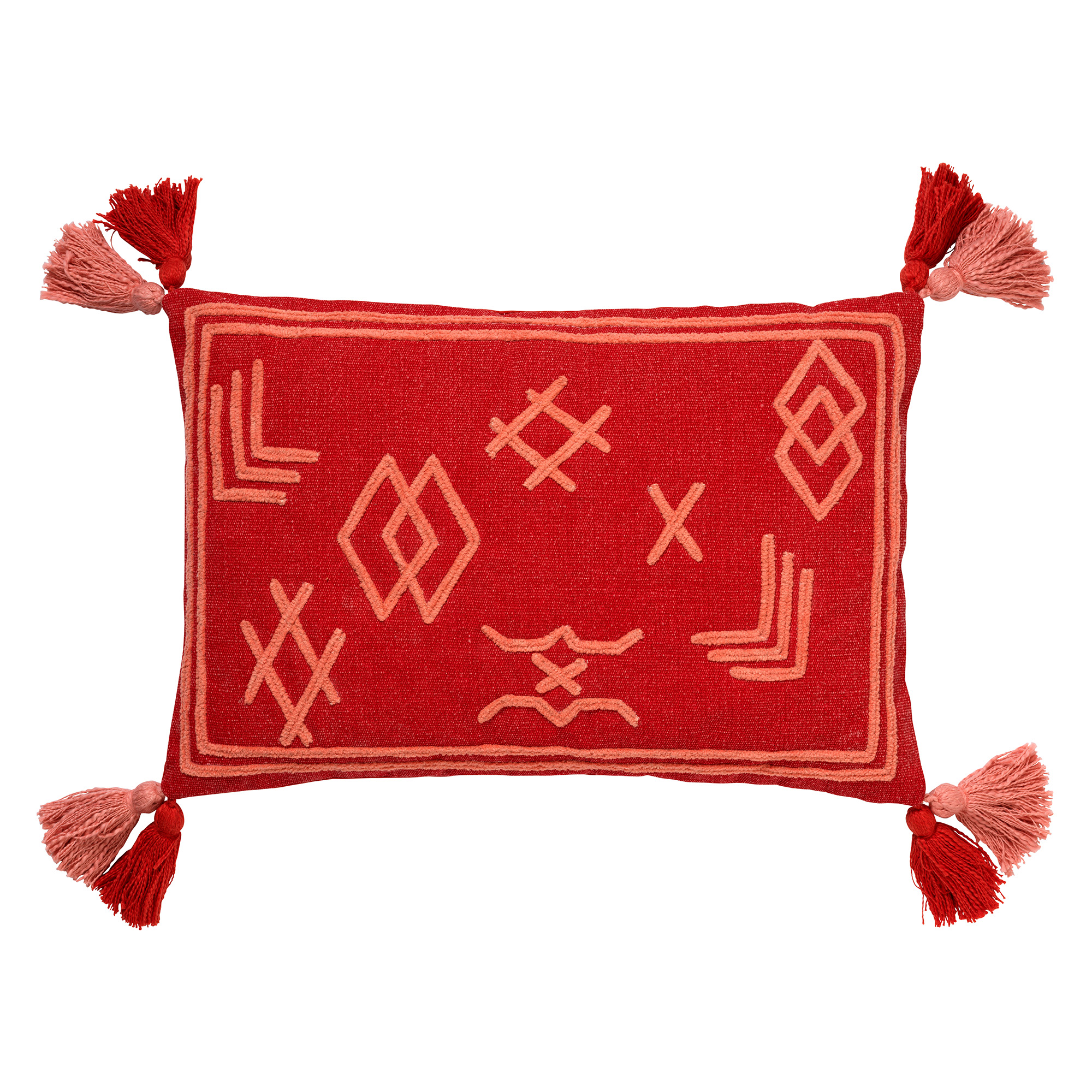 Housse de coussin Rouge en coton Housse de coussin Rouge en coton