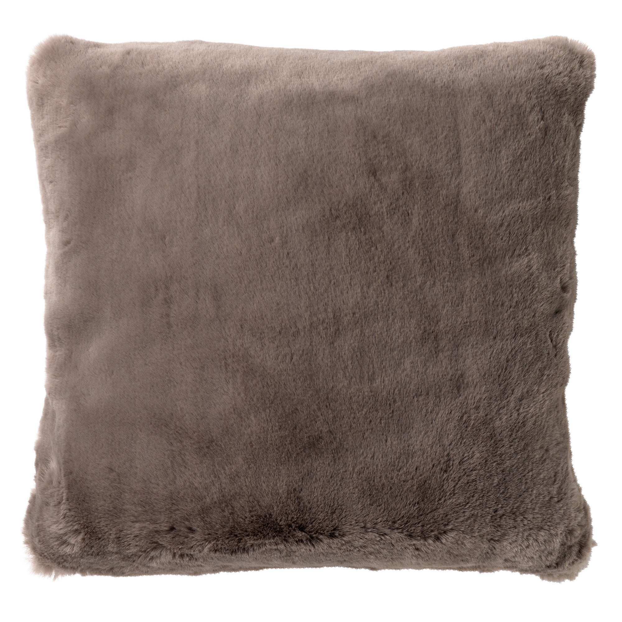 Housse de coussin Taupe fluffy