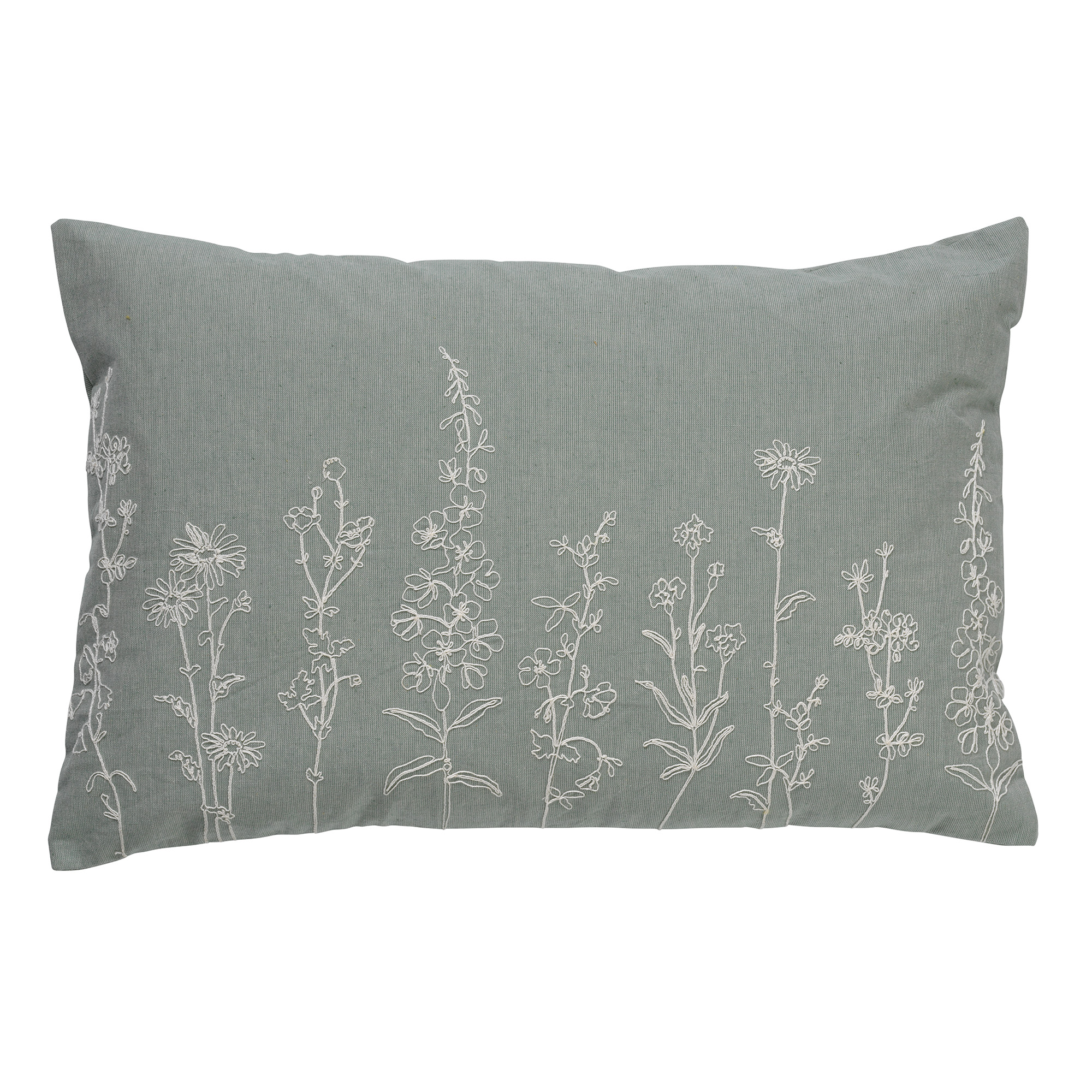 Housse de coussin en velours avec des fleurs Jade 40x60 Housse de coussin en velours avec des fleurs Jade 40x60