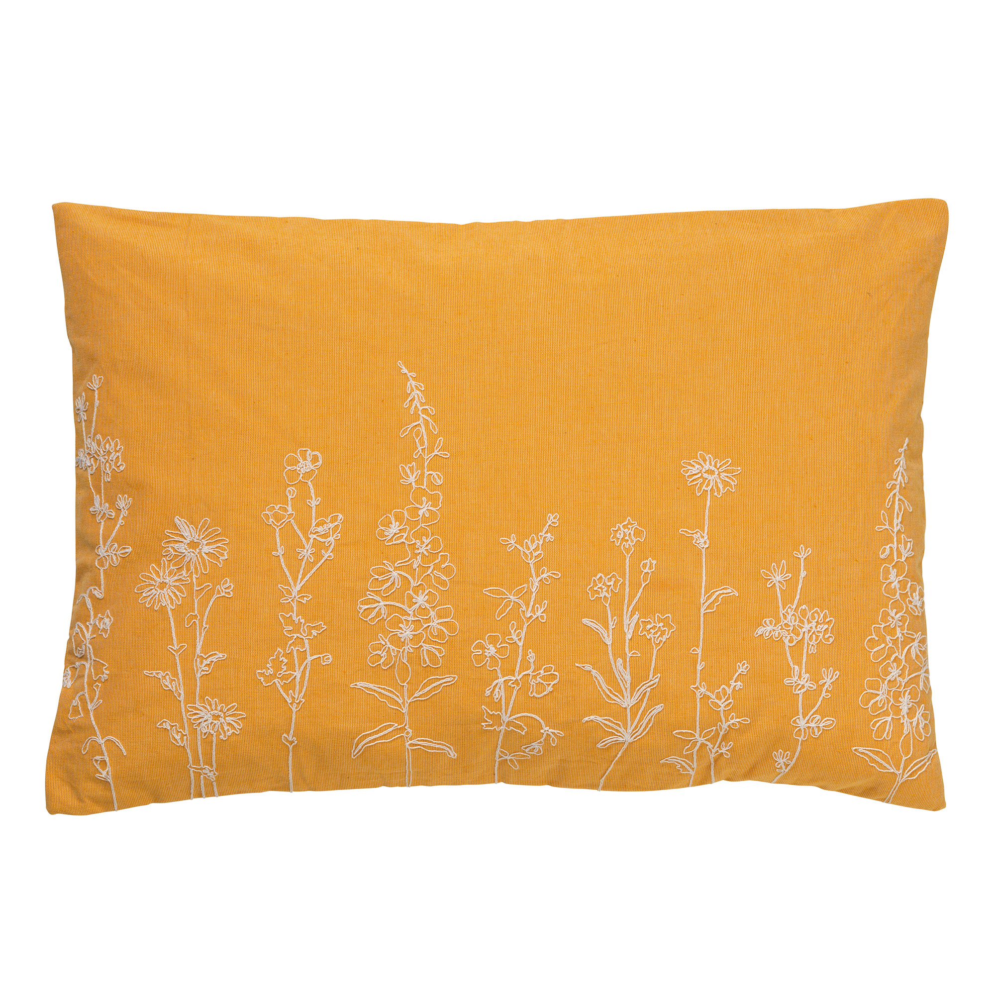Housse de coussin en velours avec des fleurs Jaune moutarde 40x60 Housse de coussin en velours avec des fleurs Jaune moutarde 40x60
