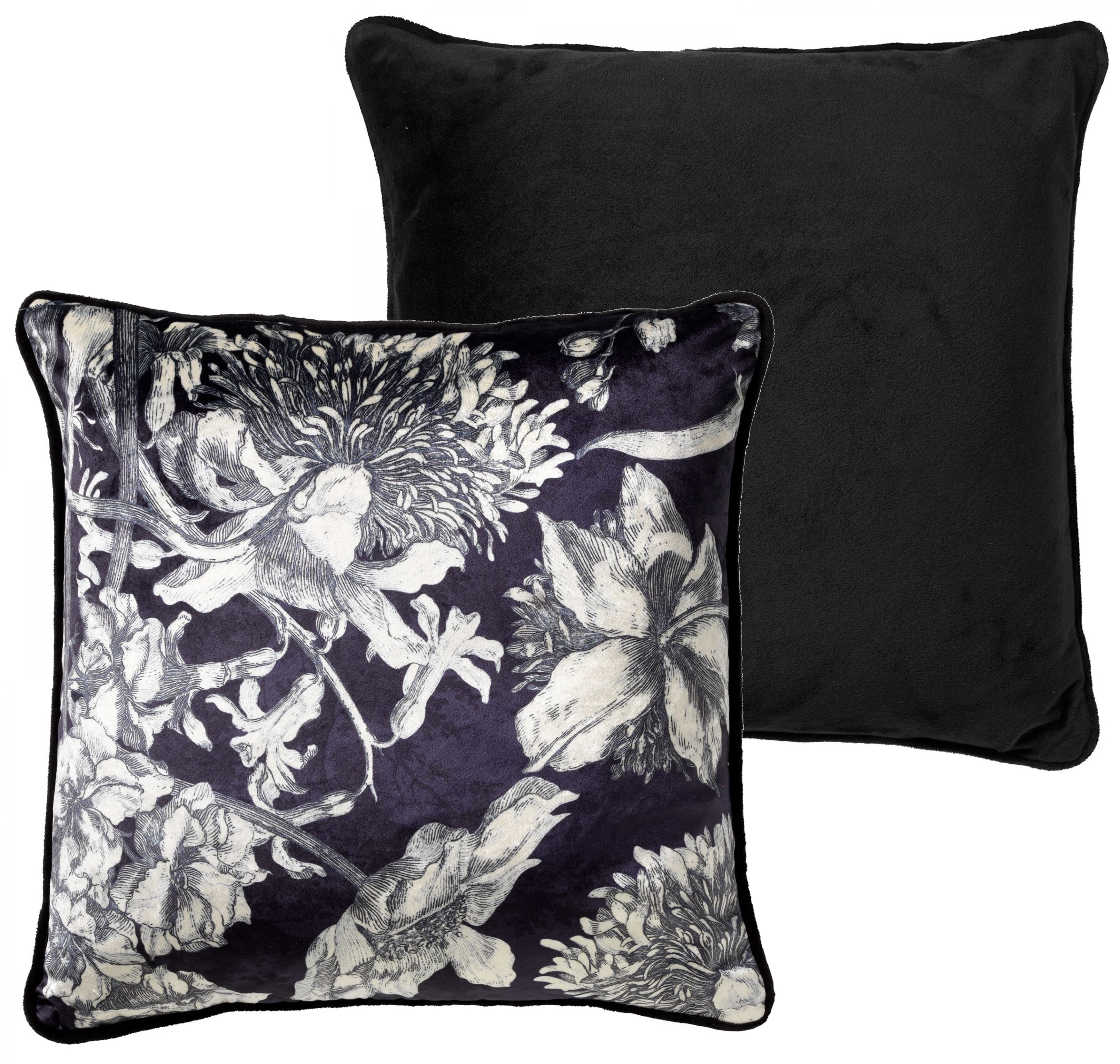 coussin en velours Noir 45x45 (photo) coussin en velours Noir 45x45