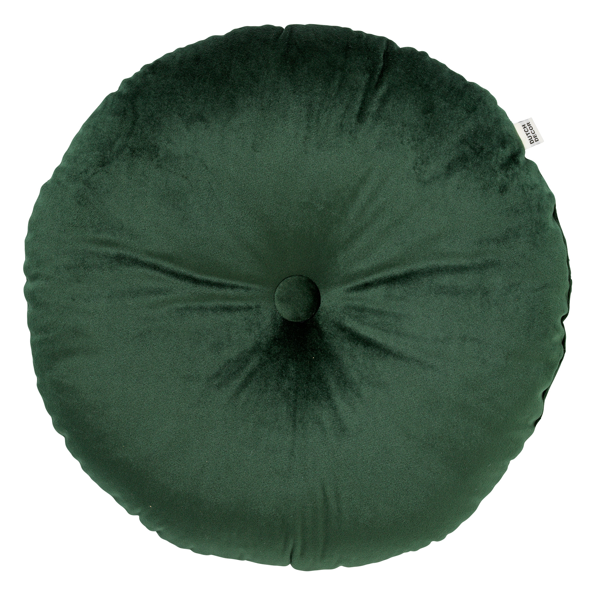 Coussin rond vert en velours 40cm uni Coussin rond vert en velours 40cm uni