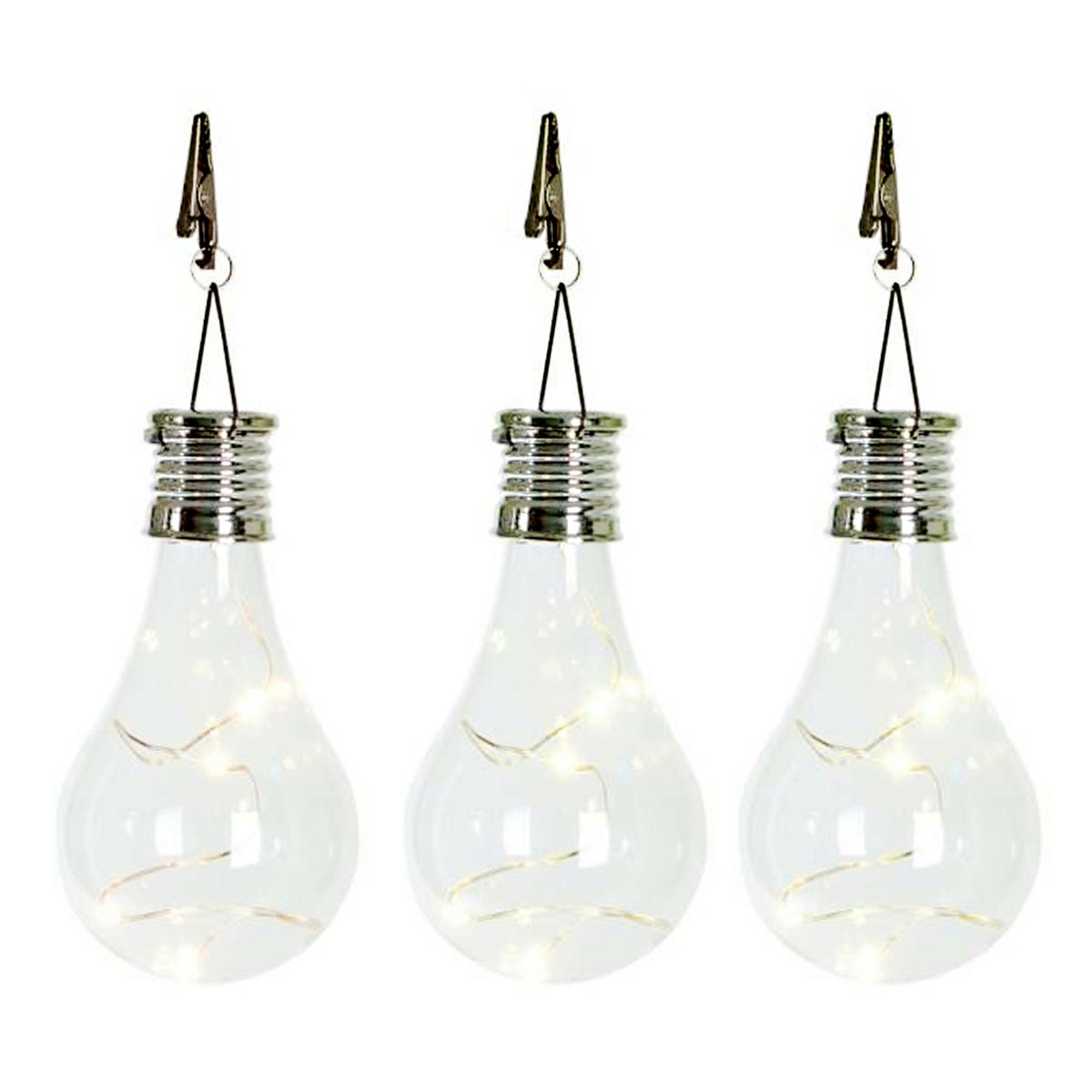 STAR EDISUN-Lot de 3 Ampoules solaires pvc transparent H19cm