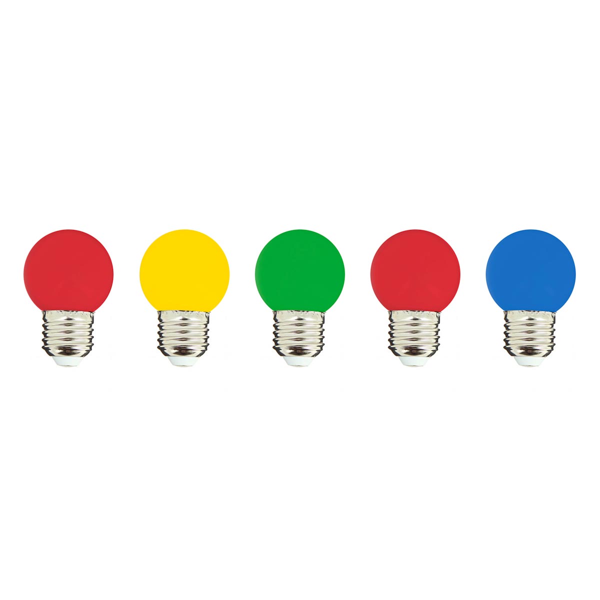 Lot de 5 ampoules compatible guirlande Plastique Multicolore E27