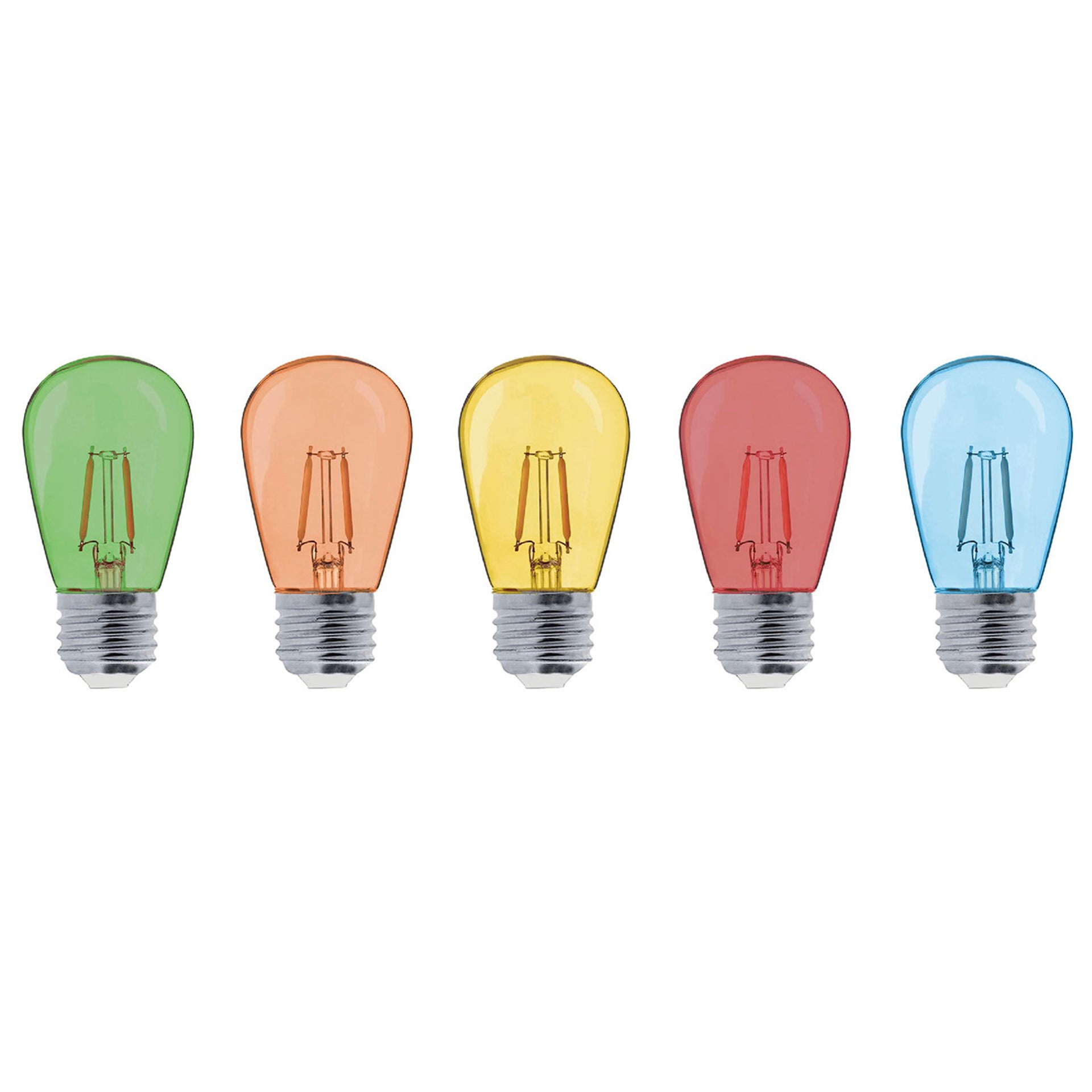 Lot de 5 ampoules LED plastique multicolore H7cm Lot de 5 ampoules LED plastique multicolore H7cm
