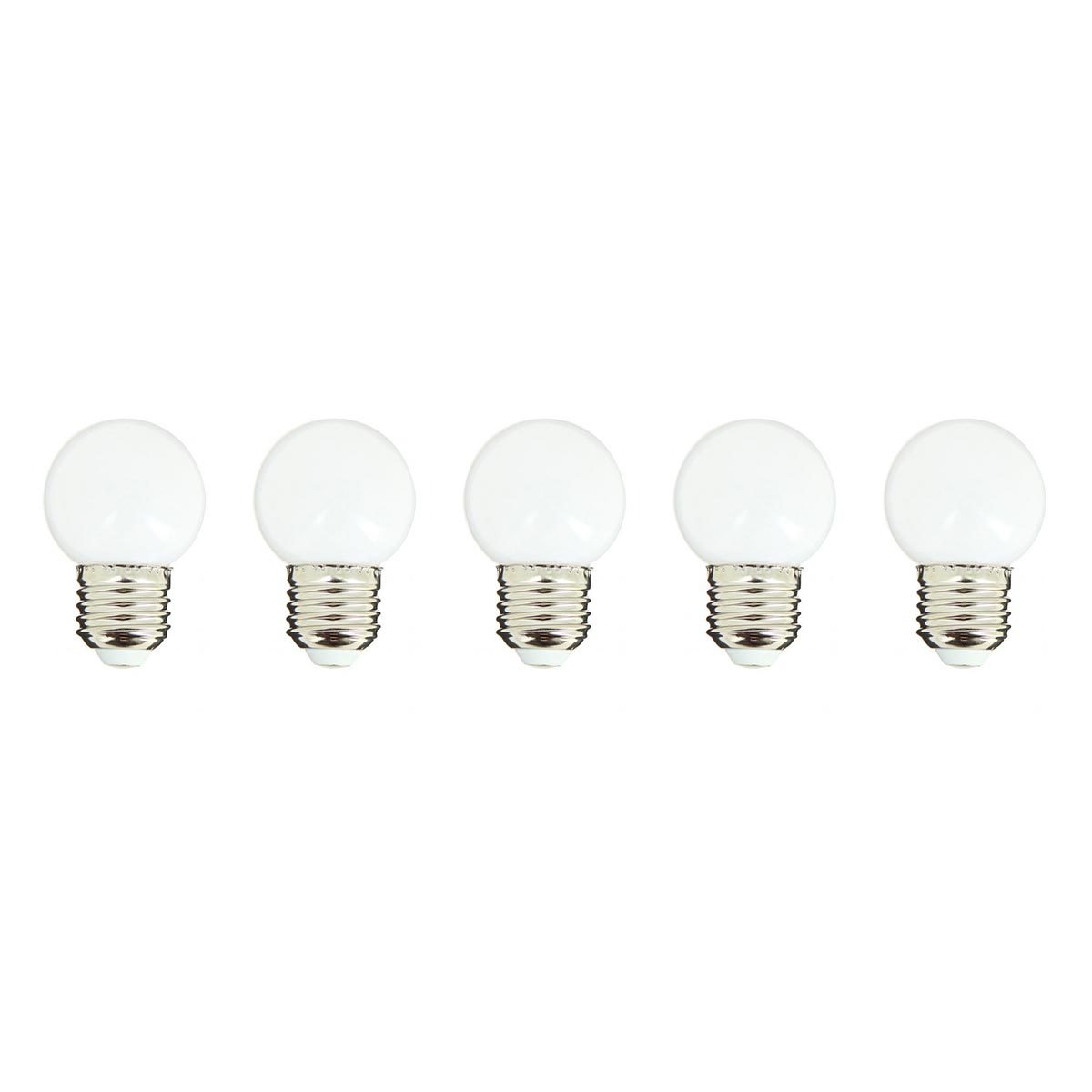 Lot de 5 ampoules compatible guirlande Plastique Blanc E27