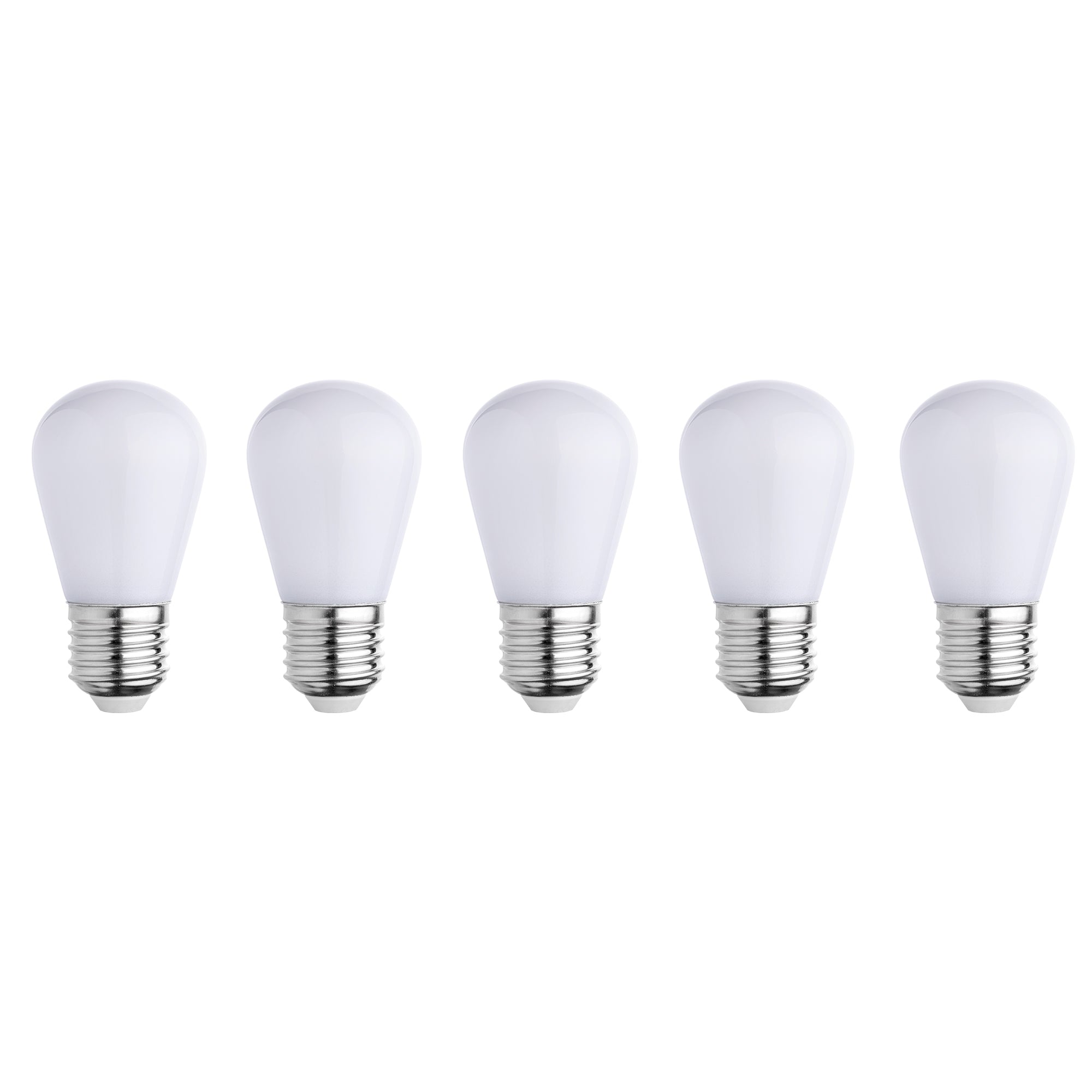 Lot de 5 ampoules LED E27 plastique blanc H7cm Lot de 5 ampoules LED E27 plastique blanc H7cm