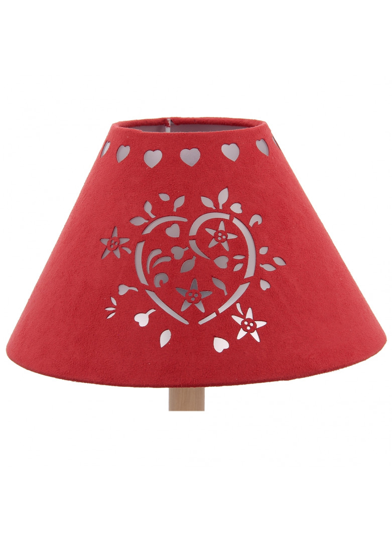 Abat-jour conique en suédine rouge L20cm (photo) Abat-jour conique en suédine rouge L20cm