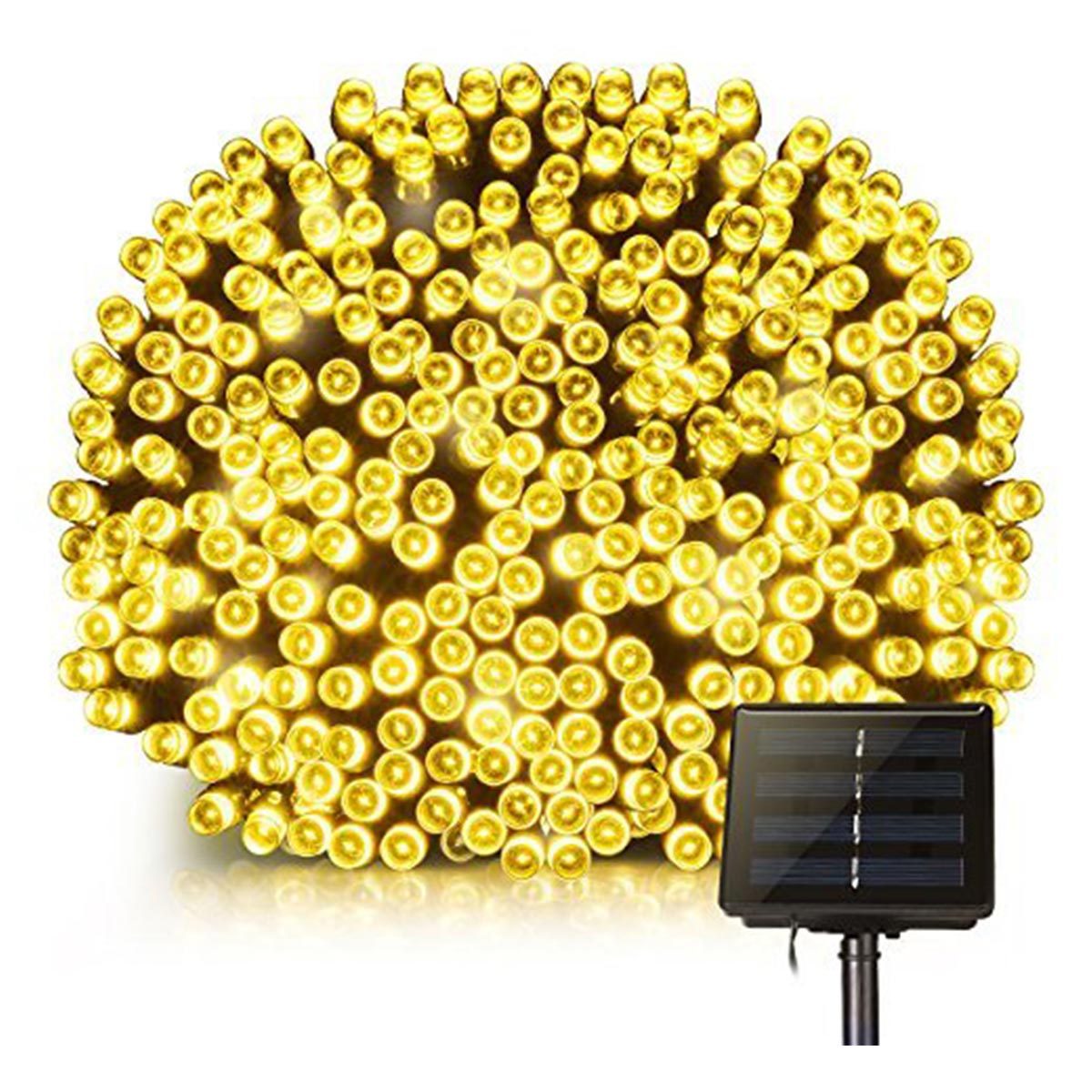 Guirlande solaire 100 leds plastique noir 8.90m