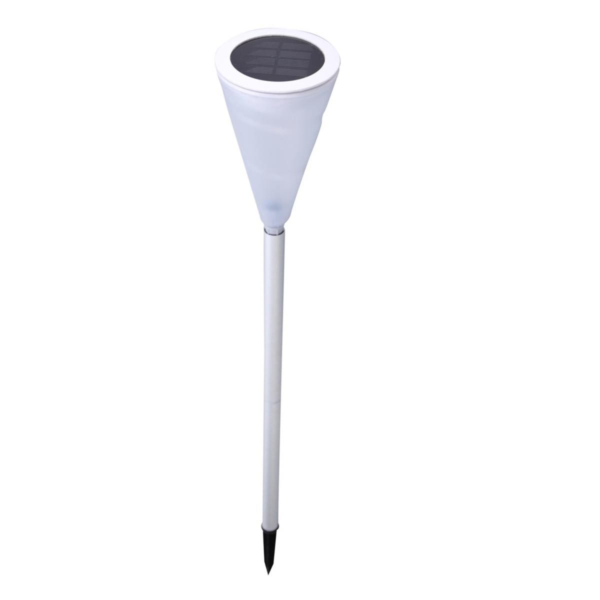 CREAMY-Balise solaire à planter acier blanc H73cm