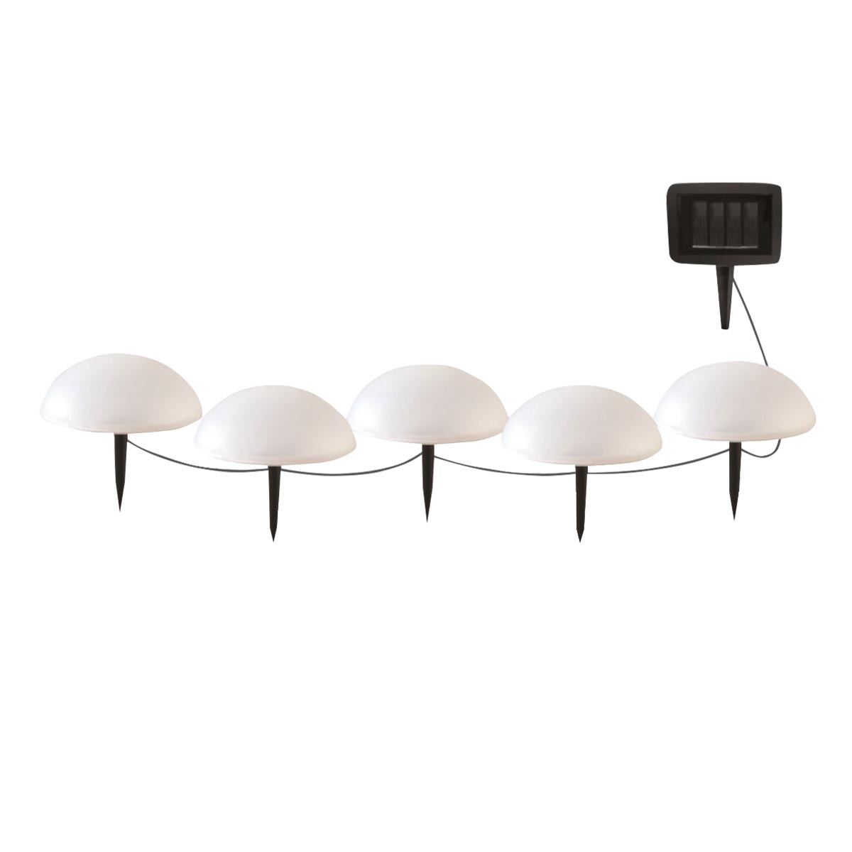 5 demi Boules solaires plastique blanc ∅15 cm 5 demi Boules solaires plastique blanc ∅15 cm