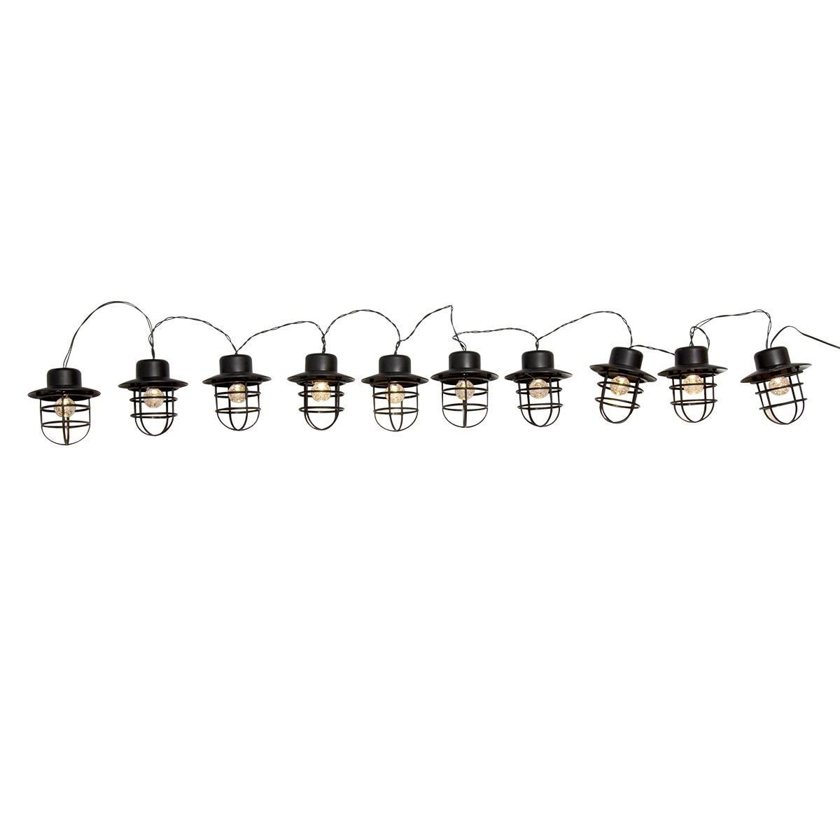 Guirlande style industriel 10 ampoules Acier Noir 4M