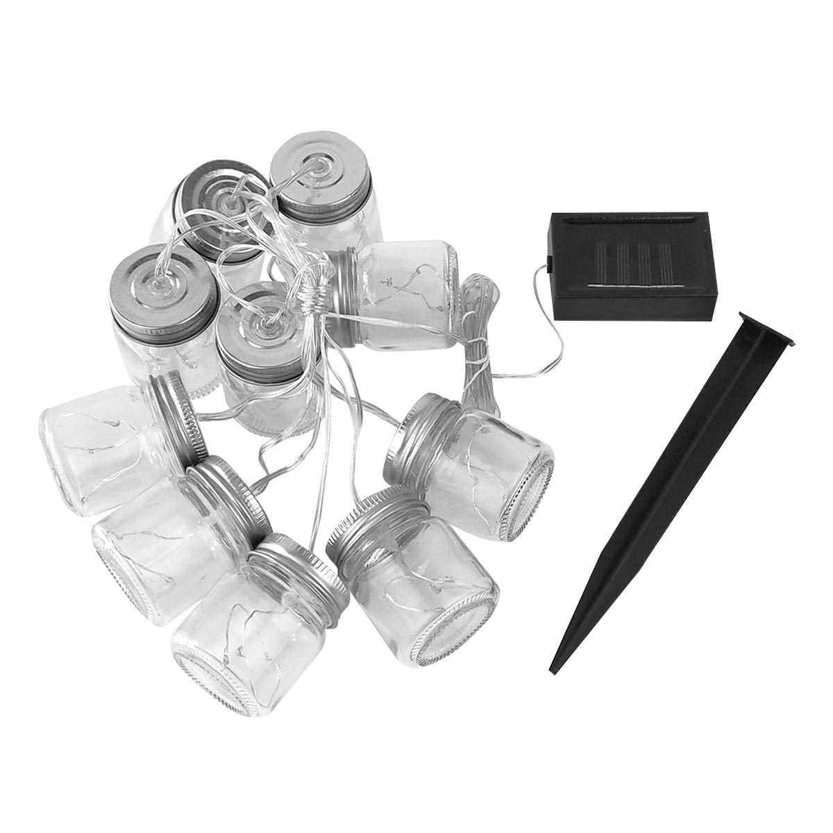 Guirlande lumineuse solaire verre transparent 4m