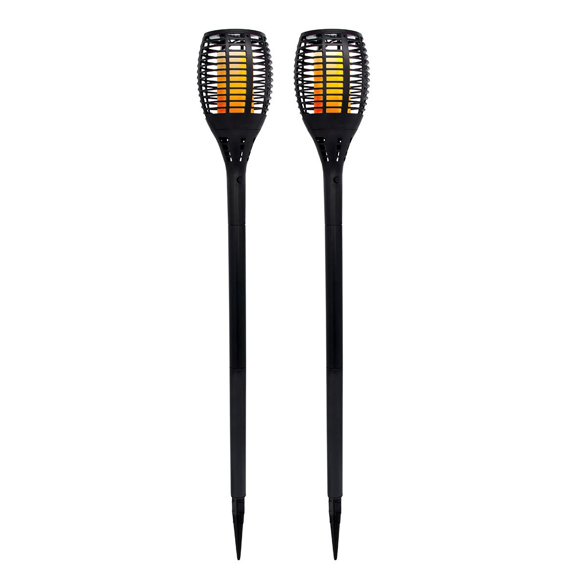 MINI MAITY SUN-Lot de 2 mini torches solaires plastique noir H70cm