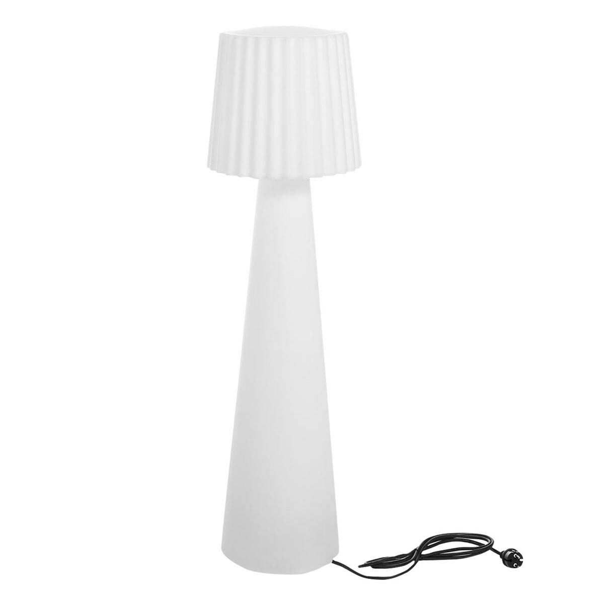lampadaire ext filaire polyéthylène blanc h110cm