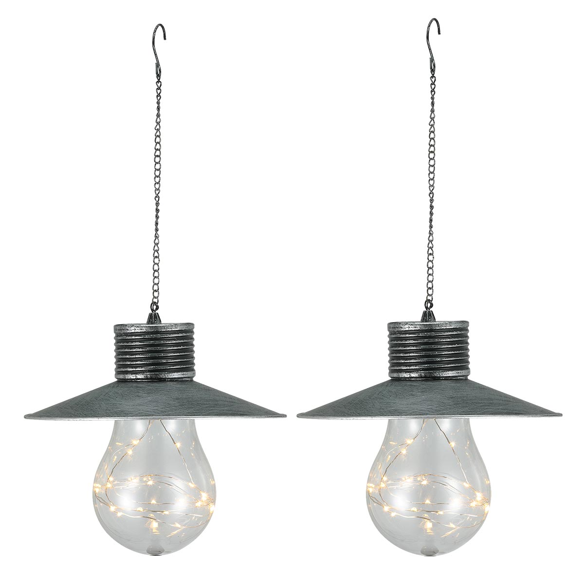 Lot de 2 Suspensions solaires verre transparent H40cm