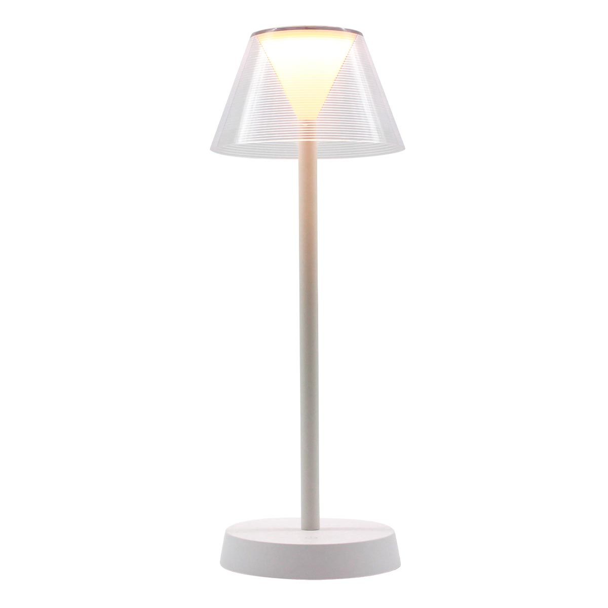 BEVERLY WHITE - Lampe de table sans fil LED blanc chaud H34cm (photo) BEVERLY WHITE - Lampe de table sans fil LED blanc chaud H34cm