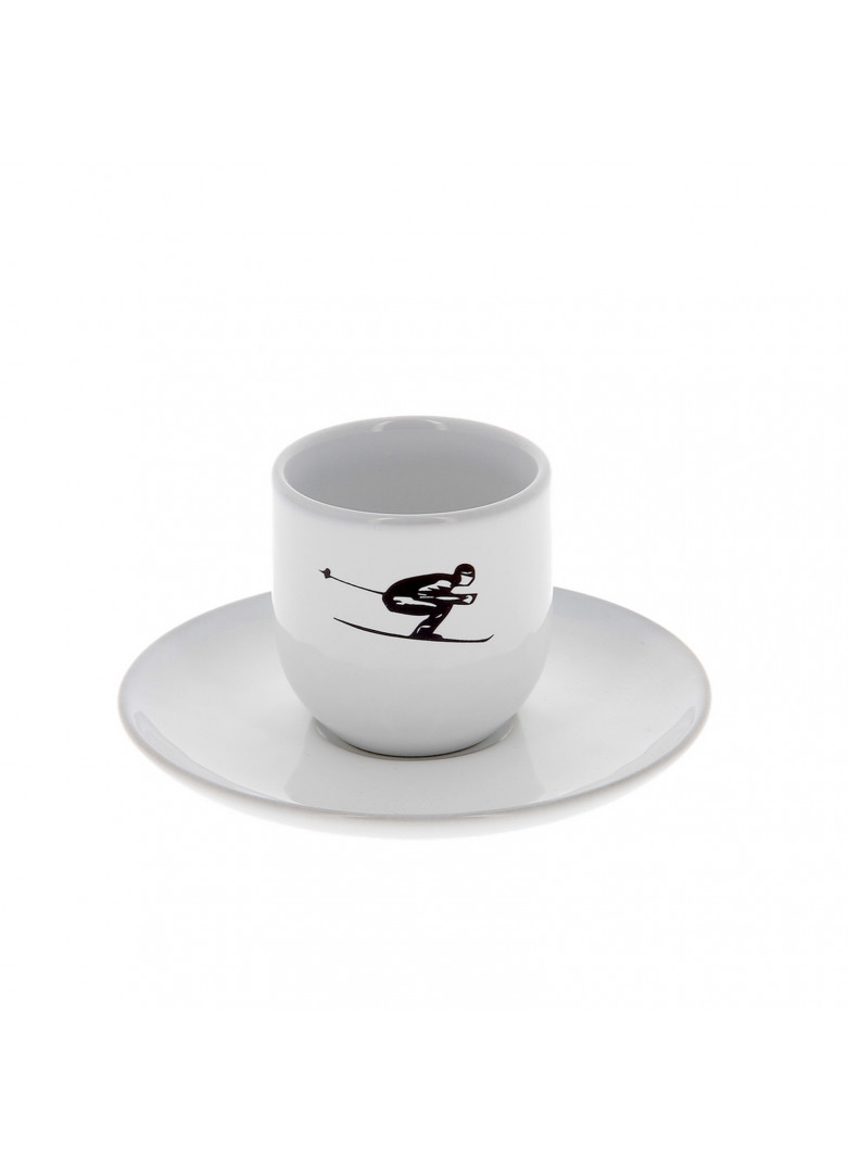 Tasse et soucoupe en céramique grise H7cm (photo) Tasse et soucoupe en céramique grise H7cm