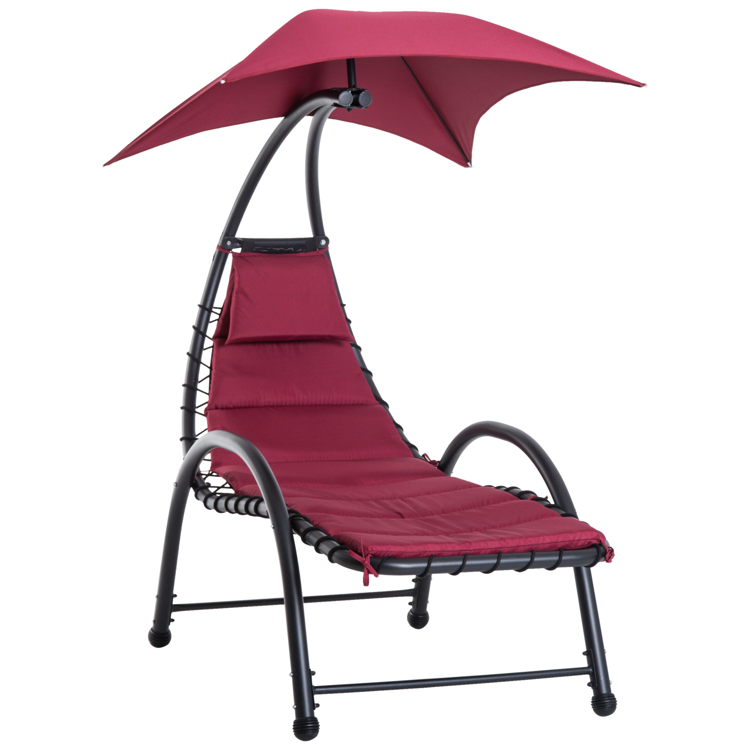 Bain de soleil design pare-soleil et matelas bordeaux (photo) Bain de soleil design pare-soleil et matelas bordeaux