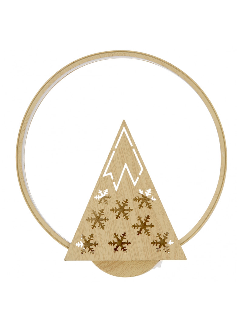 Applique led cercle métal bois D23cm (photo) Applique led cercle métal bois D23cm