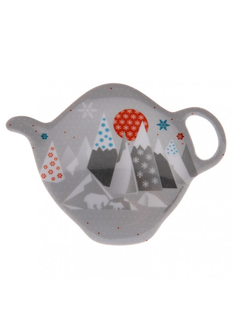 Repose sachet thé en céramique grise (photo) Repose sachet thé en céramique grise