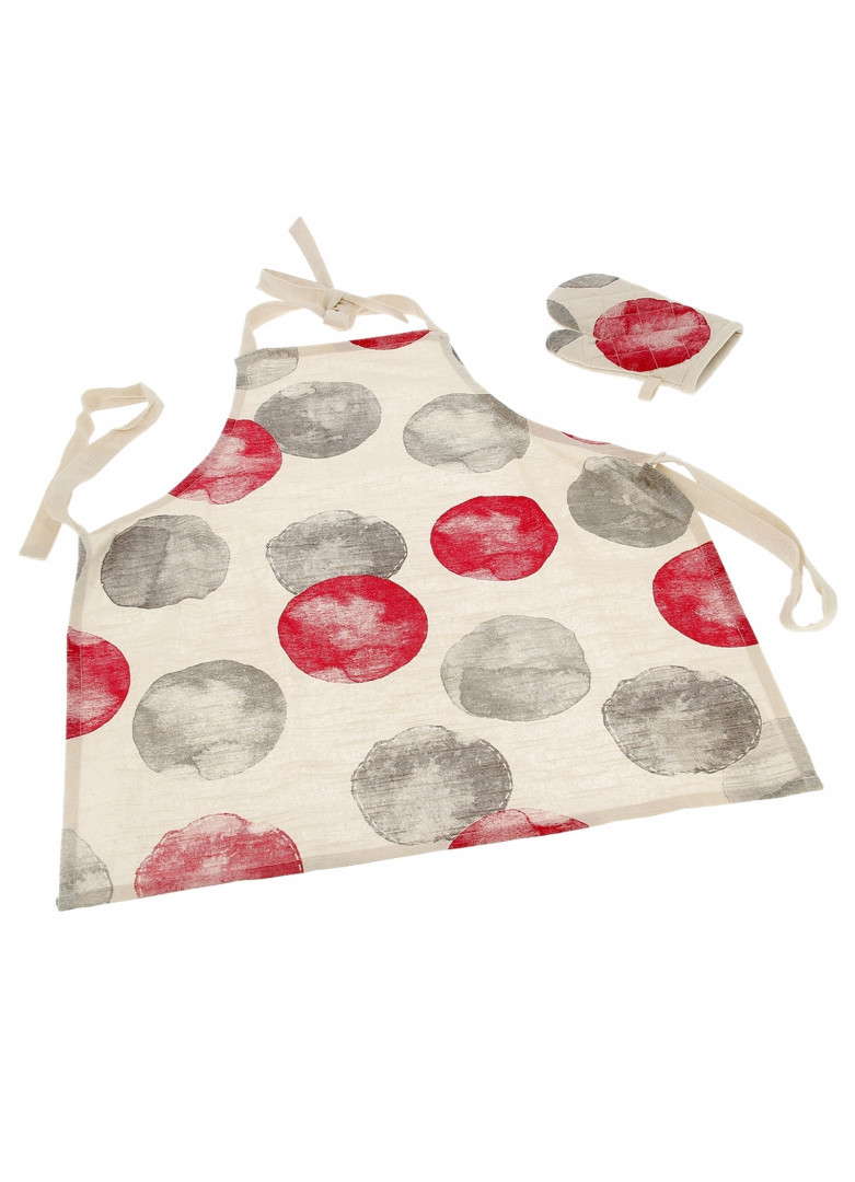Tablier et gant de cuisine enfant en coton beige Tablier et gant de cuisine enfant en coton beige