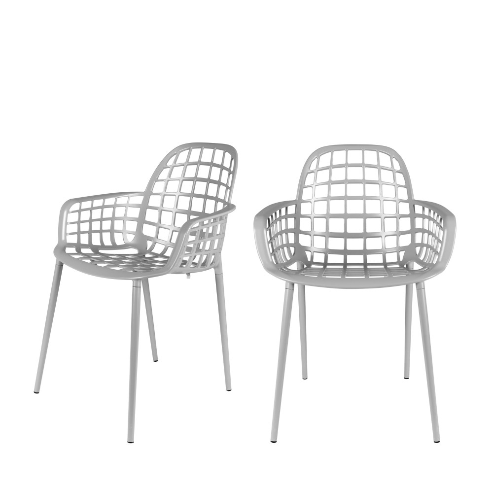 2 chaises indoor et outdoor gris (photo) 2 chaises indoor et outdoor gris