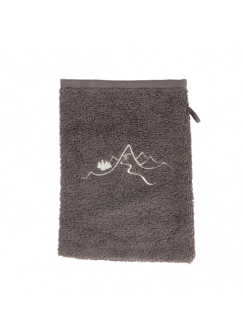 Gant de toilette en coton gris Gant de toilette en coton gris